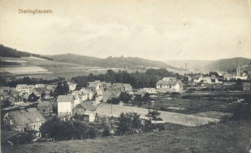 Postkarte Dieringhausen mit Blick auf die Königsstrasse 1920